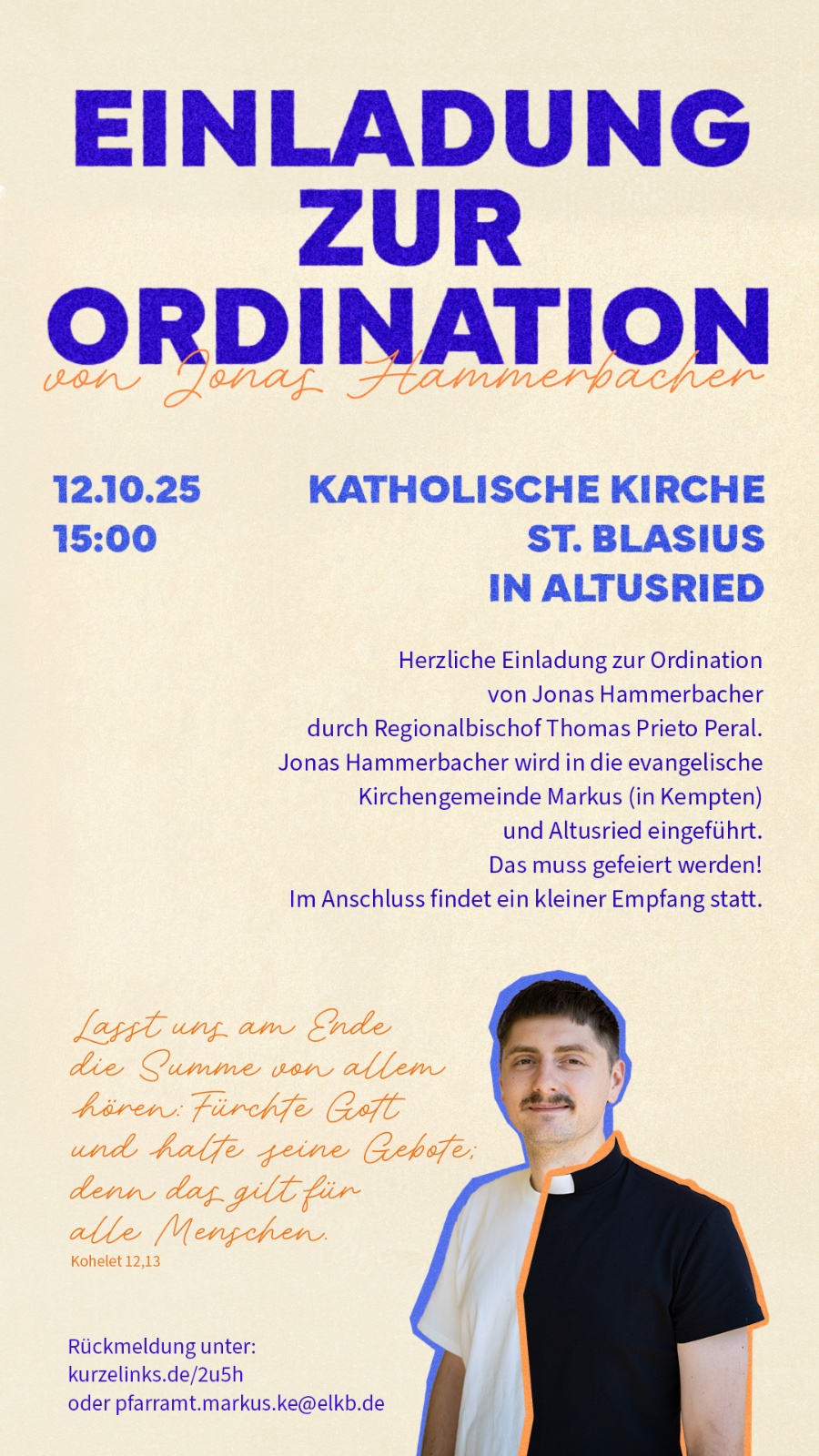 Ordination von Jonas Hammerbacher 